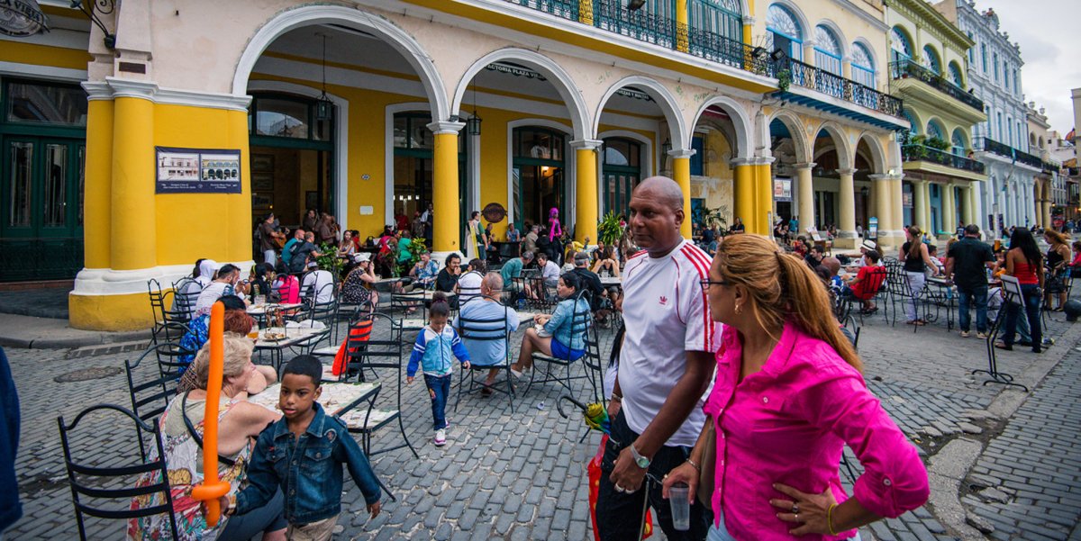 People walking around Old Havana 