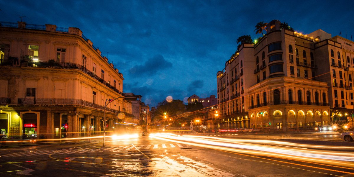 Cuba street at night