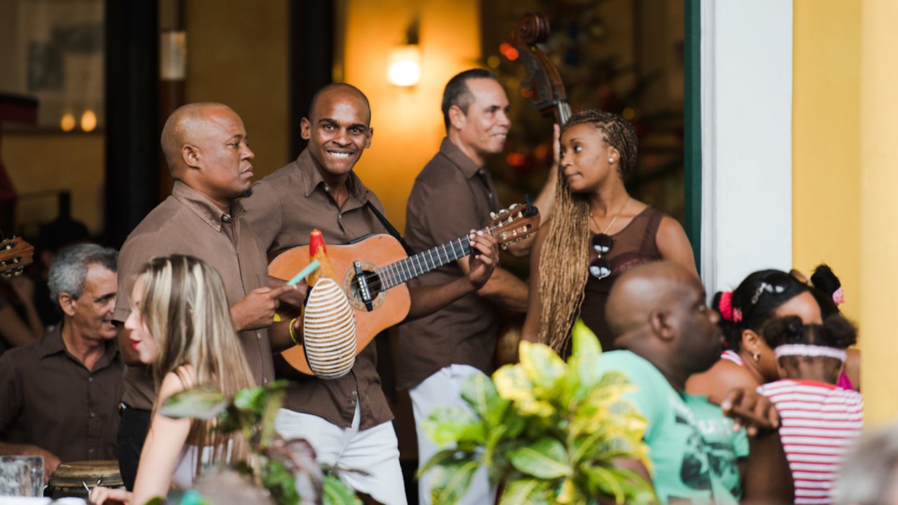 A local Cuban band playing at a restaurant in Havana