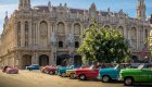 Classic Cuban cars in a line in Havana