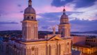 View of Cathedral of Nuestra Senora de la Asuncion, Santiago de Cuba in Cuba on a sunny day