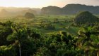 Lush, green, Vinales Valley at sunset in Cuba